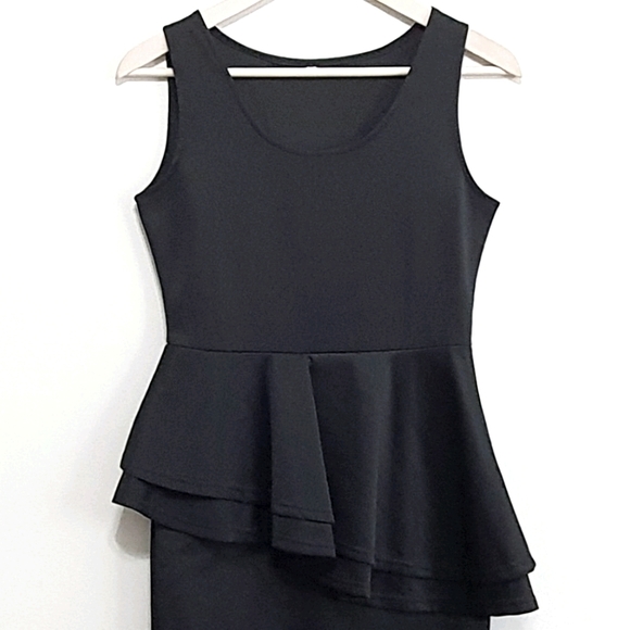 Black Dress with Ruffle Detail - Like New! - Picture 4 of 5